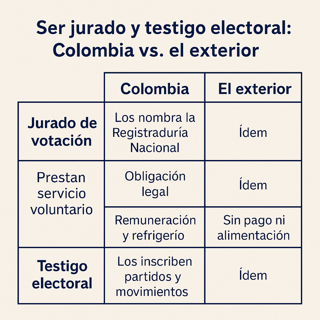 Ser jurado o testigo electoral en el exterior 2026: paso a paso para colombianos