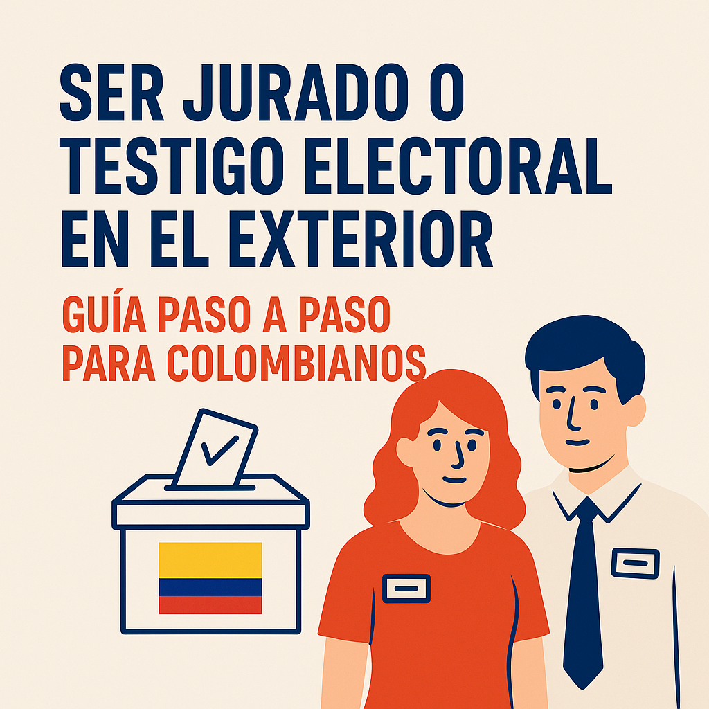 Ser jurado o testigo electoral en el exterior 2026: paso a paso para colombianos