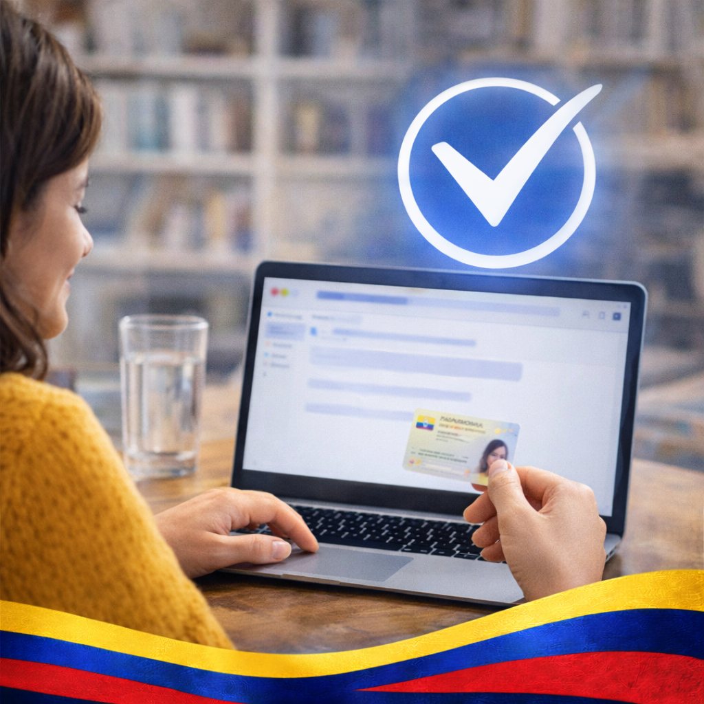 Confirmación exitosa de la inscripción virtual de cédula para colombianos en el exterior.