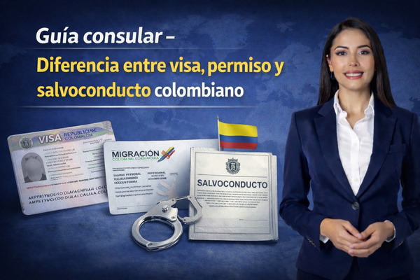 Guía consular- Diferencia entre visa, permiso y salvoconducto colombiano